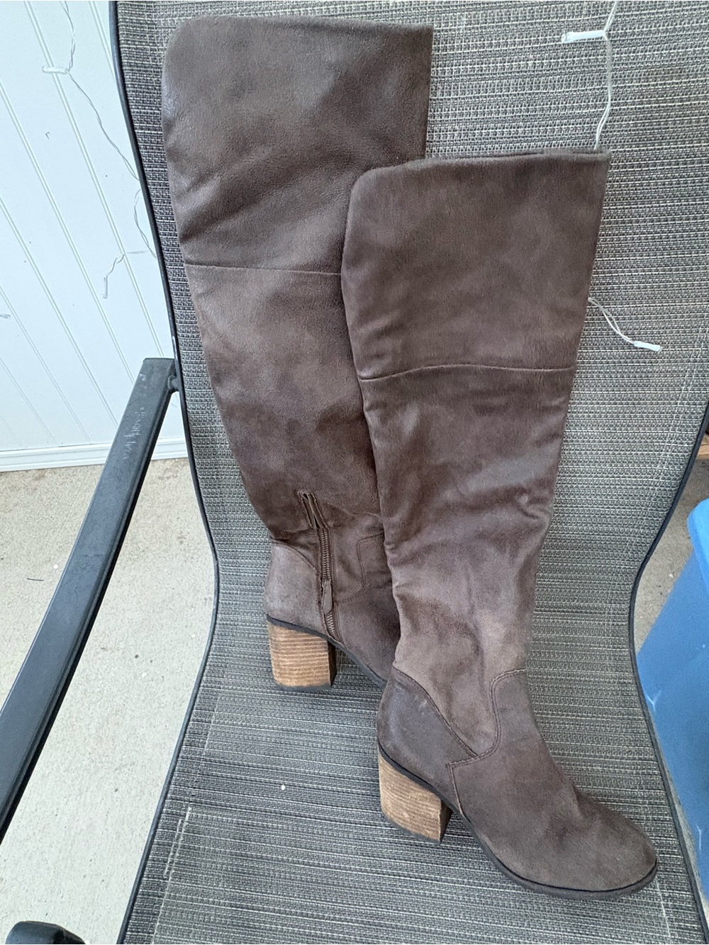 hinge Tall Suede Over-the-Knee Boots in Dark Brown